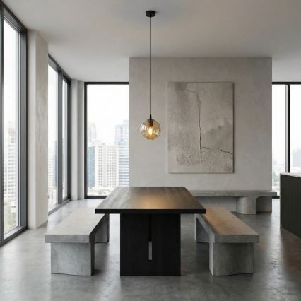 Lustră pe cablu COSMO 1xE14/10W/230V d. 14 cm negru/bej