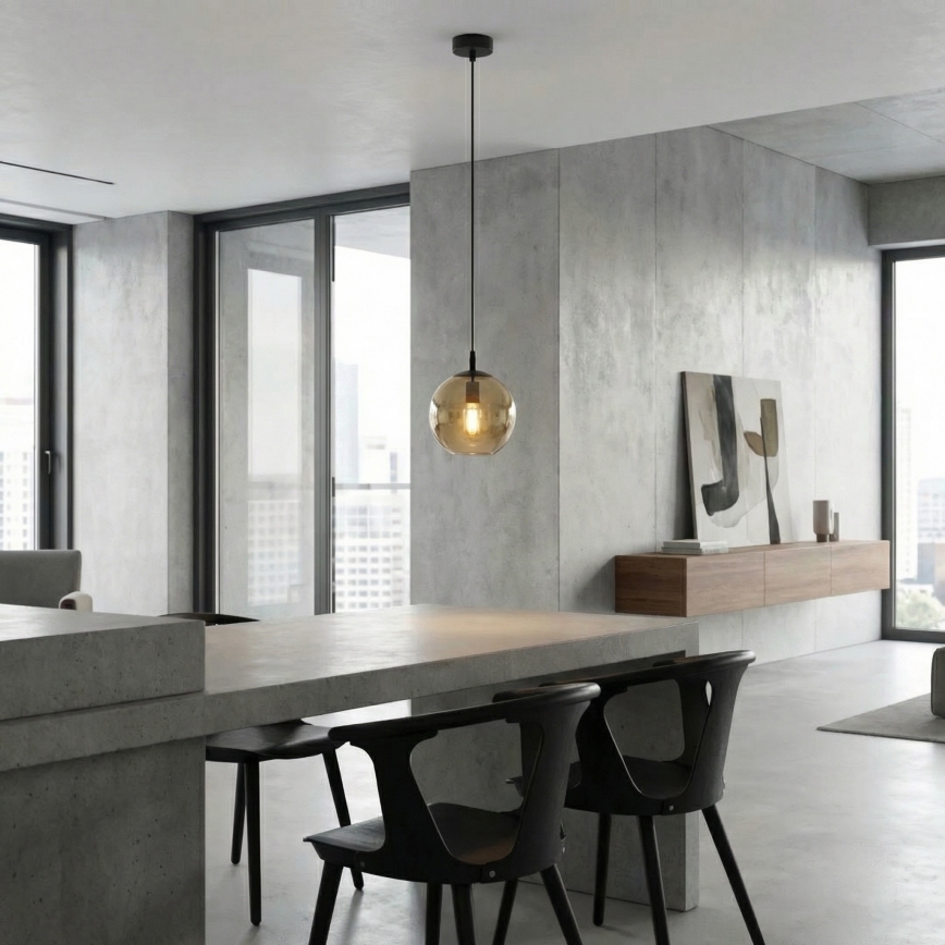 Lustră pe cablu COSMO 1xE14/10W/230V d. 14 cm negru/bej