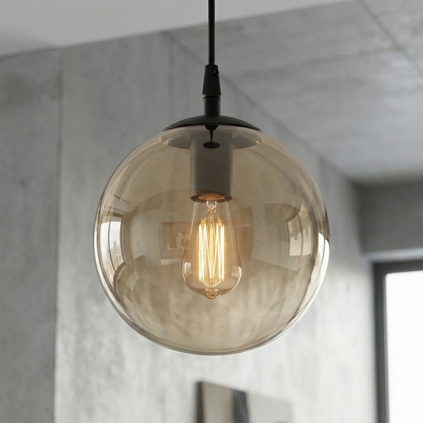 Lustră pe cablu COSMO 1xE14/10W/230V d. 14 cm negru/bej