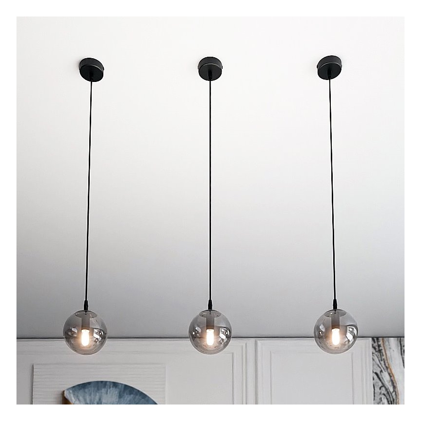 Lustră pe cablu COSMO 1xE14/10W/230V d. 14 cm negru/gri