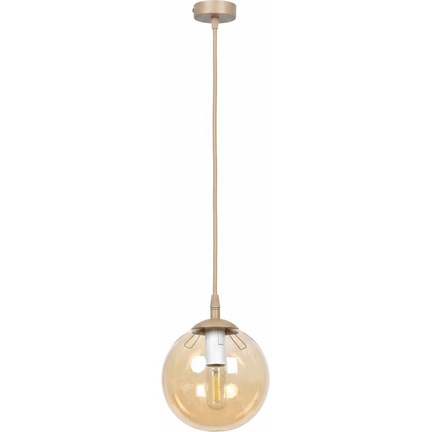 Lustră pe cablu COSMO 1xE14/10W/230V Ø 14 cm bej/bej fumuriu