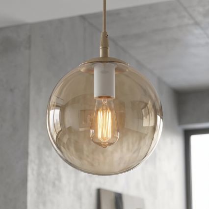 Lustră pe cablu COSMO 1xE14/10W/230V Ø 14 cm bej/bej fumuriu