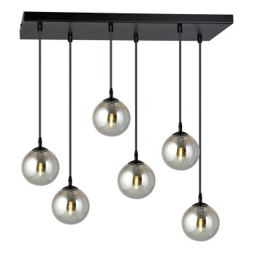 Lustră pe cablu COSMO 6xE14/10W/230V negru/negru fumuriu