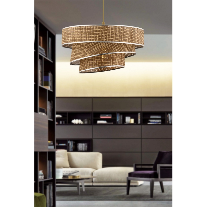 Lustră pe cablu COUPER 1xE27/60W/230V maro/crom lucios