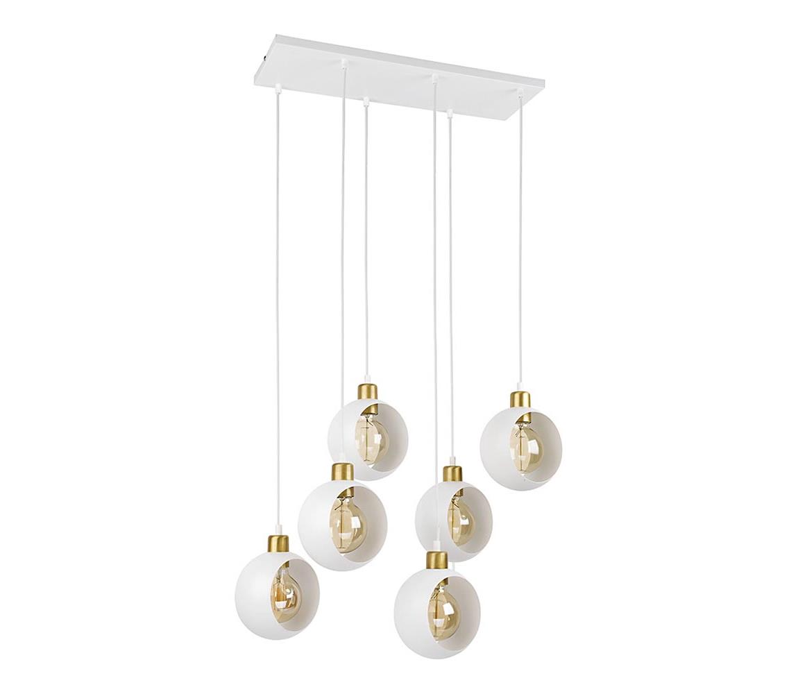 Lustră pe cablu CYKLOP 6xE27/60W/230V albă