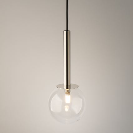 Lustră pe cablu DAISY 1xG9/12W/230V d. 14 cm crom lucios/negru/transparent