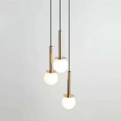 Lustră pe cablu DAISY 3xG9/12W/230V d. 27 cm auriu/negru/alb