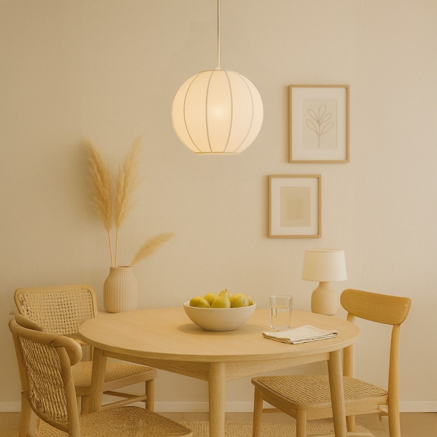 Lustră pe cablu DANA 1xE27/15W/230V, Ø 25 cm, alb