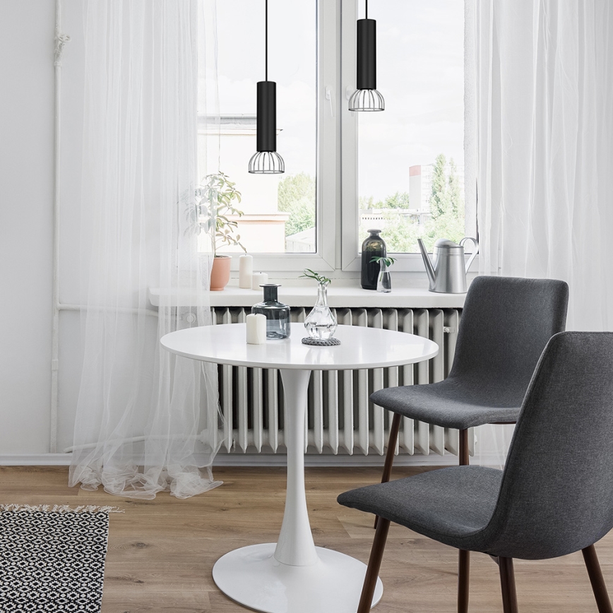 Lustră pe cablu DANTE 1xGU10/25W/230V negru/crom lucios