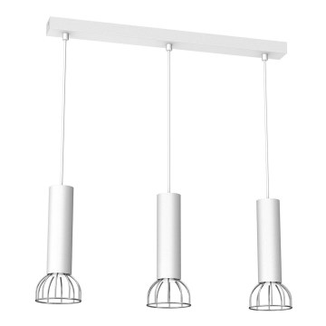 Lustră pe cablu DANTE 3xGU10/25W/230V albă/crom lucios