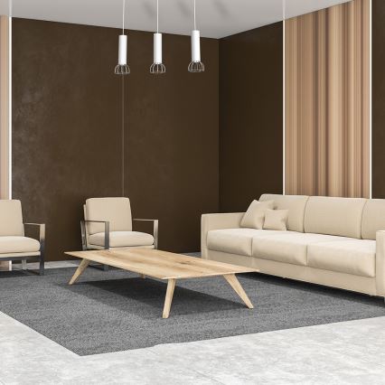 Lustră pe cablu DANTE 3xGU10/25W/230V albă/crom lucios