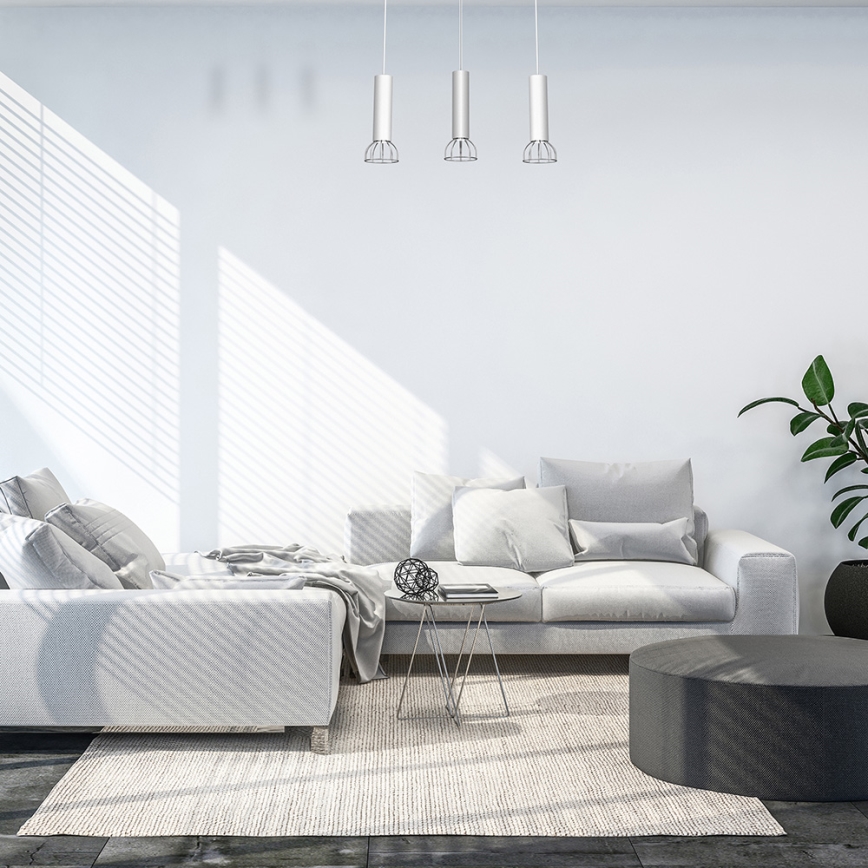 Lustră pe cablu DANTE 3xGU10/25W/230V albă/crom lucios