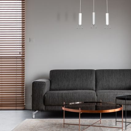 Lustră pe cablu DANTE 3xGU10/25W/230V albă/crom lucios