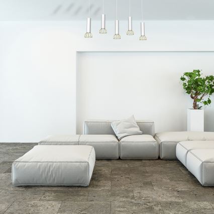 Lustră pe cablu DANTE 5xGU10/25W/230V albă/aurie