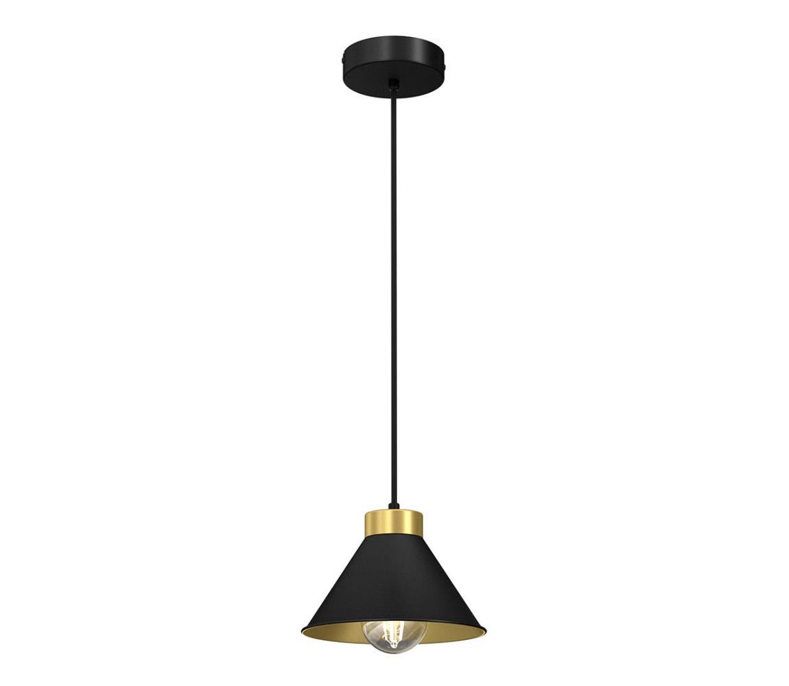 Lustră pe cablu DEMET 1xE27/60W/230V neagră/aurie