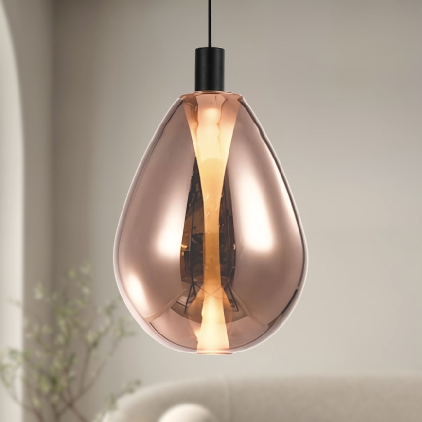 Lustră pe cablu DENSO 1xGU10/10W/230V Ø 30 cm cupru/negru