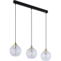 Lustră pe cablu DEVON 3xE27/15W/230V negru/sticlă clară