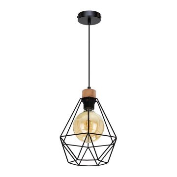 Lustră pe cablu DIAMENT 1xE27/60W/230V stejar