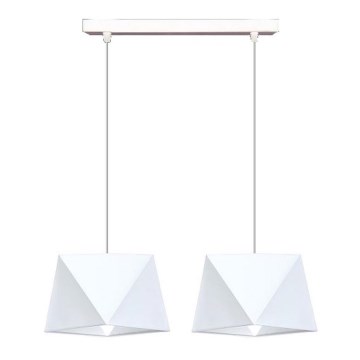 Lustră pe cablu DIAMENT 2xE27/60W/230V alb