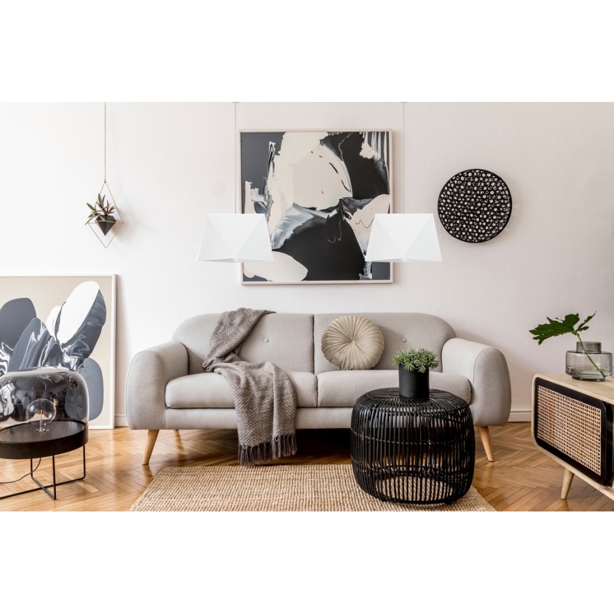 Lustră pe cablu DIAMENT 2xE27/60W/230V alb