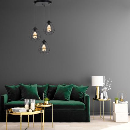 Lustră pe cablu DIAMENT 3xE27/60W/230V