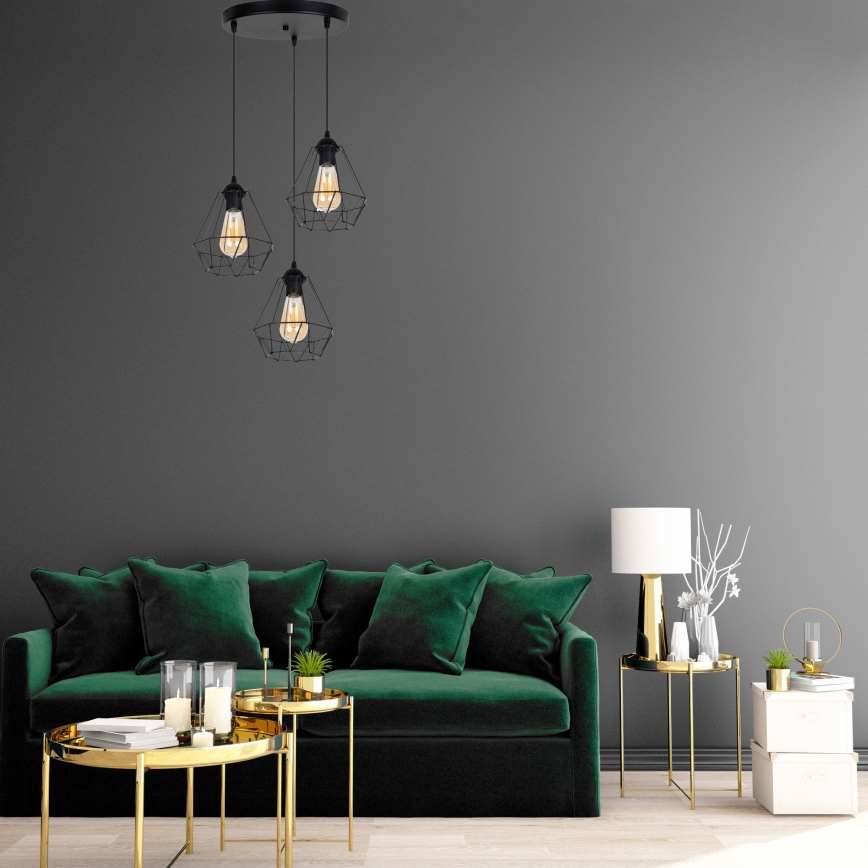 Lustră pe cablu DIAMENT 3xE27/60W/230V