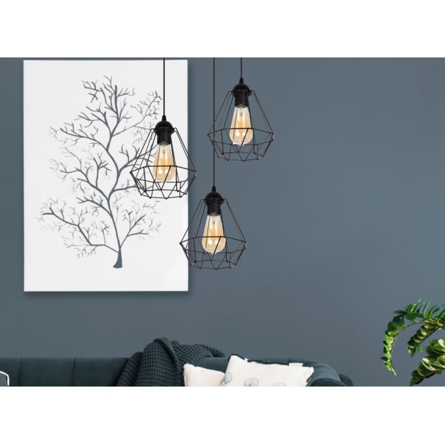 Lustră pe cablu DIAMENT 3xE27/60W/230V