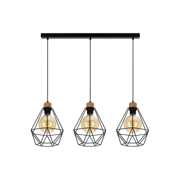 Lustră pe cablu DIAMENT 3xE27/60W/230V stejar – certificat FSC
