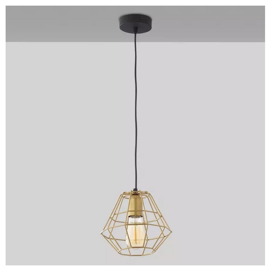 Lustră pe cablu DIAMOND 1xE27/60W/230V auriu