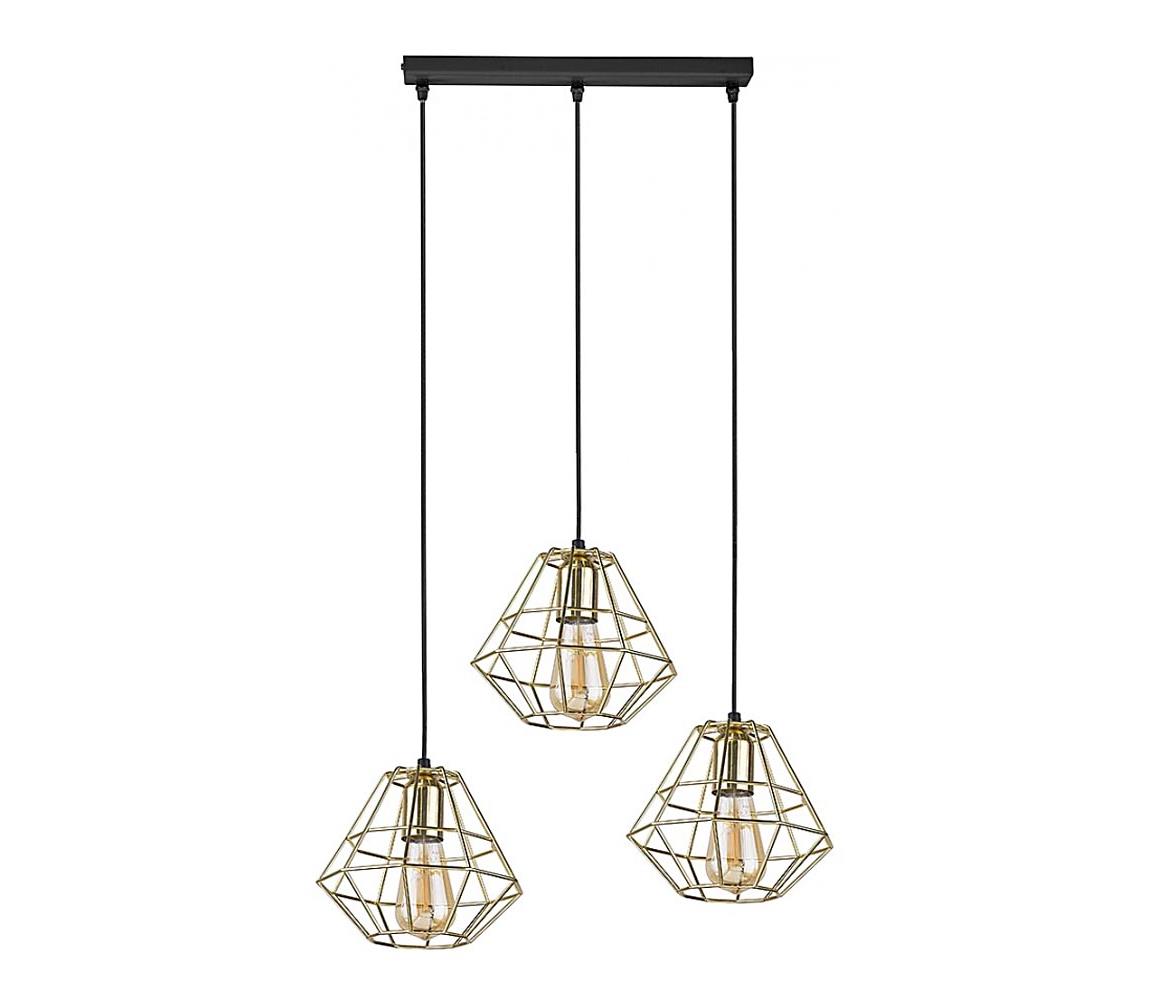 Lustră pe cablu DIAMOND 3xE27/60W/230V auriu