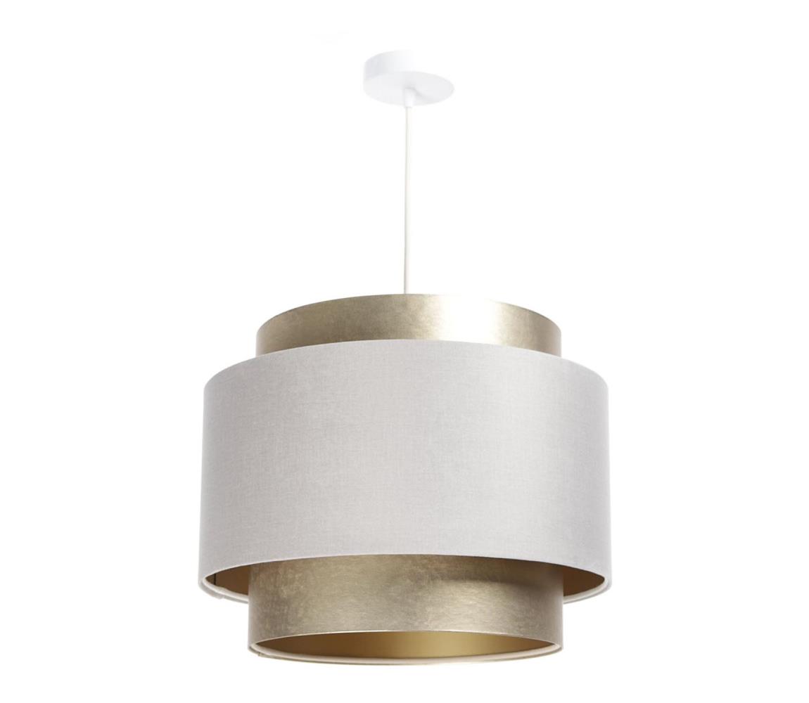 Lustră pe cablu DOBLO 1xE27/60W/230V albă/alamă/aurie