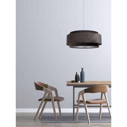 Lustră pe cablu DOBLO 1xE27/60W/230V d. 60 cm maro/argintiu