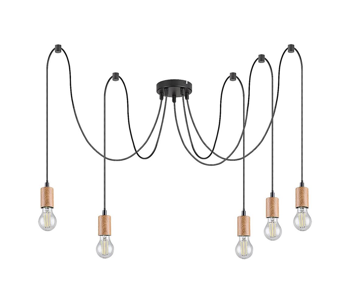 Lustră pe cablu DOLLIEN 5xE27/60W/230V fag Rabalux 72075