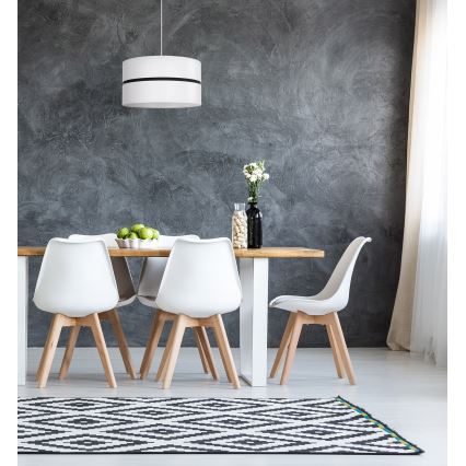 Lustră pe cablu Duolla DUO 1xE27/15W/230V d. 40 cm alb/negru