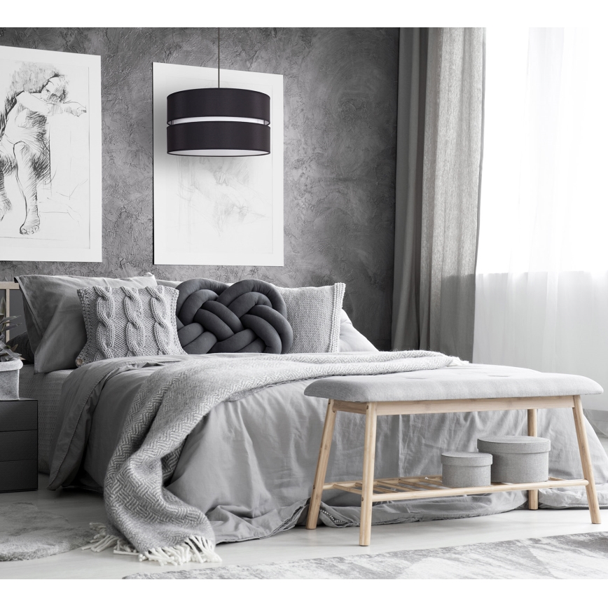 Lustră pe cablu Duolla DUO 1xE27/15W/230V d. 40 cm negru/alb