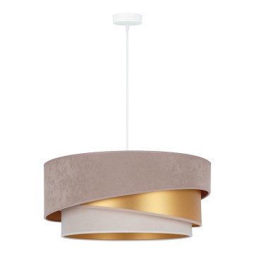 Lustră pe cablu Duolla KOBO 1xE27/15W/230V d. 45 cm maro/auriu/crem