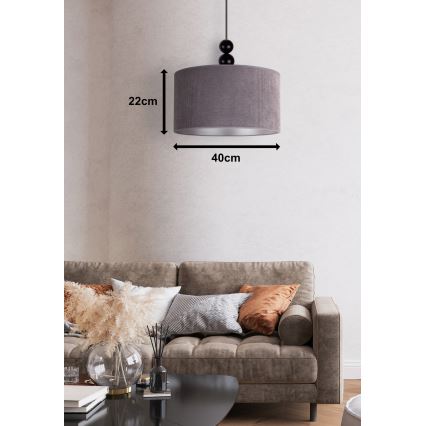 Lustră pe cablu Duolla LYON 1xE27/15W/230V d. 40 cm gri