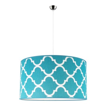 Lustră pe cablu Duolla MAROKO 1xE27/40W/230V d. 45 cm turcoaz/alb