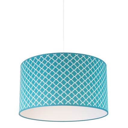 Lustră pe cablu Duolla MAROKO 1xE27/40W/230V d. 45 cm turcoaz/alb