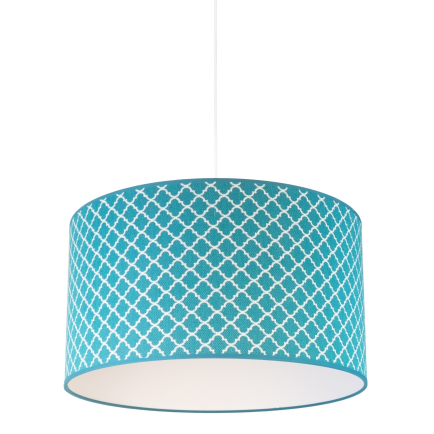 Lustră pe cablu Duolla MAROKO 1xE27/40W/230V d. 45 cm turcoaz/alb