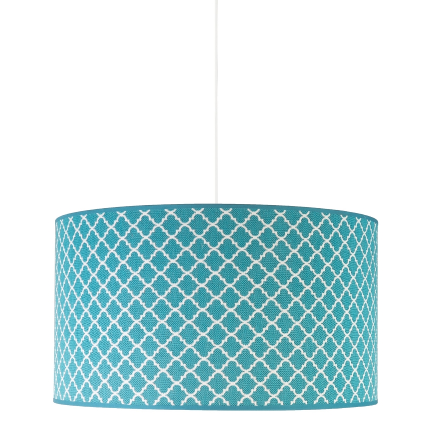 Lustră pe cablu Duolla MAROKO 1xE27/40W/230V d. 45 cm turcoaz/alb
