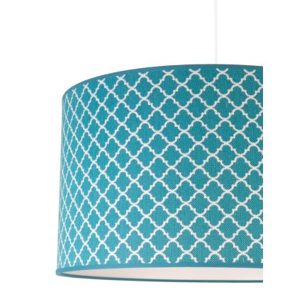 Lustră pe cablu Duolla MAROKO 1xE27/40W/230V d. 45 cm turcoaz/alb