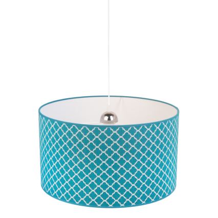 Lustră pe cablu Duolla MAROKO 1xE27/40W/230V d. 45 cm turcoaz/alb