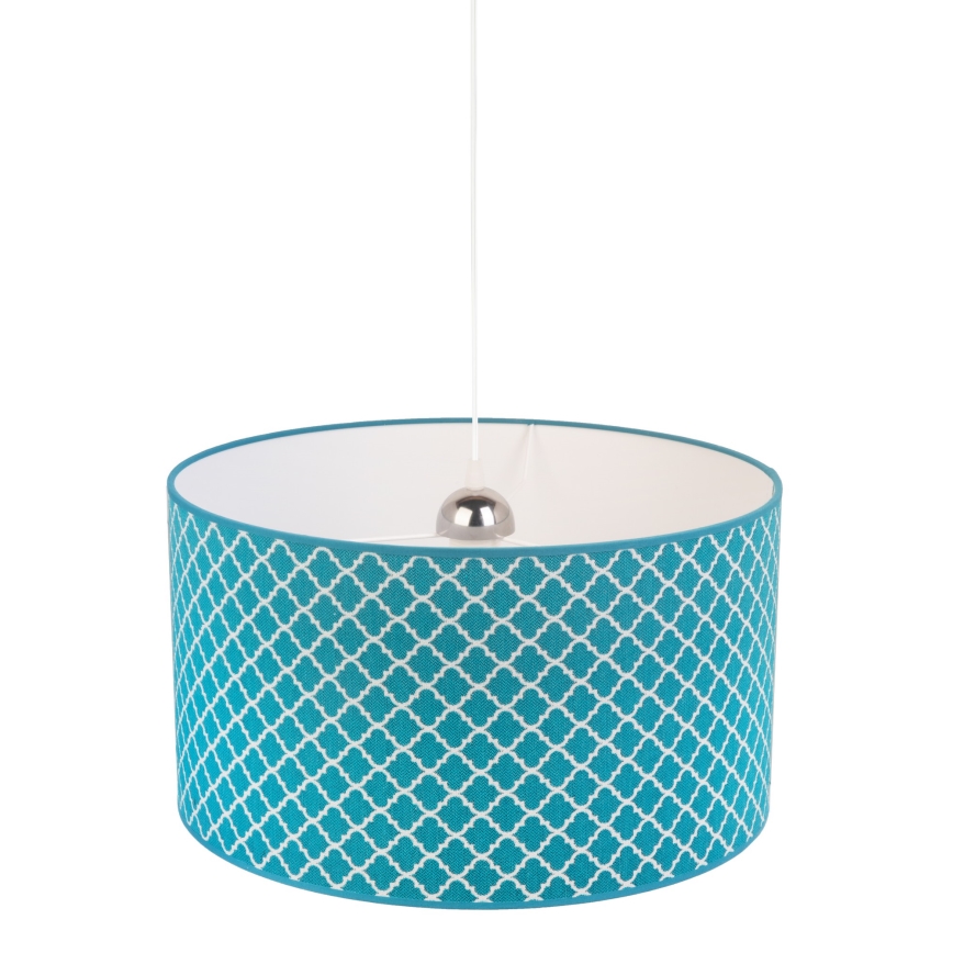 Lustră pe cablu Duolla MAROKO 1xE27/40W/230V d. 45 cm turcoaz/alb