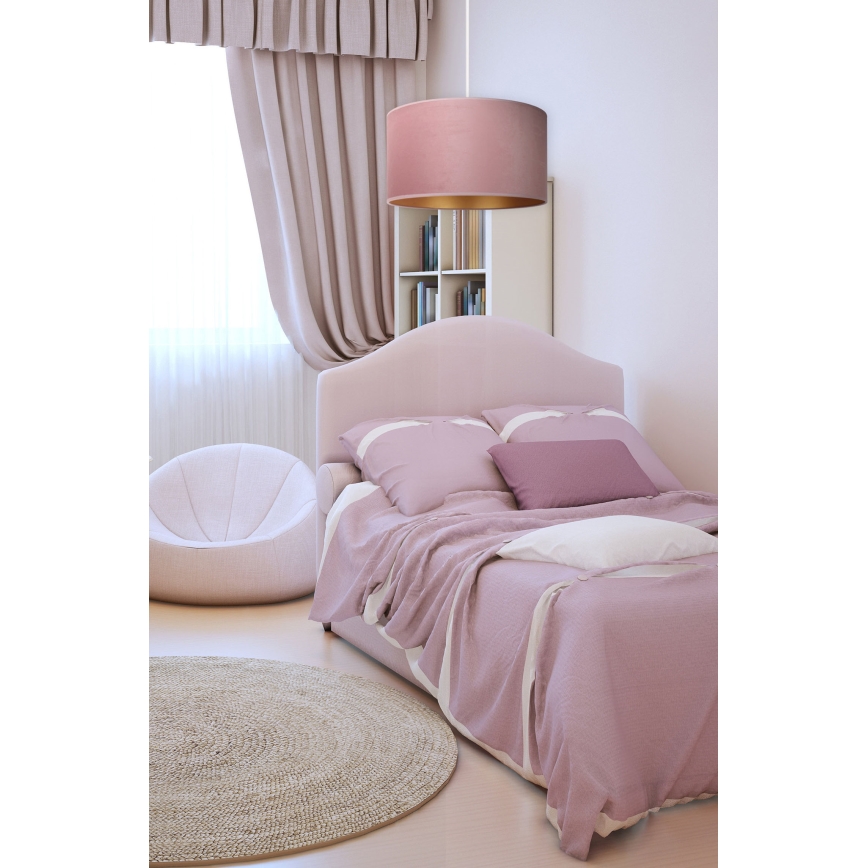 Lustră pe cablu Duolla ROLLER 1xE27/15W/230V d. 40 cm roz/auriu