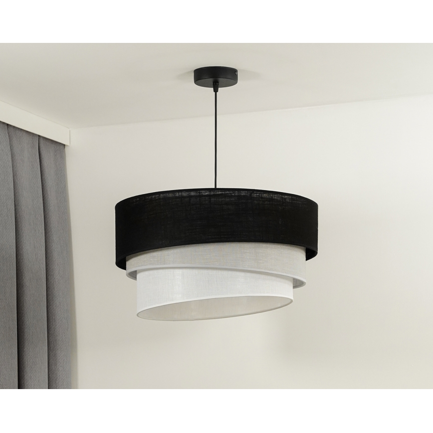 Lustră pe cablu Duolla TRIO 1xE27/15W/230V d. 45 cm negru/gri/alb