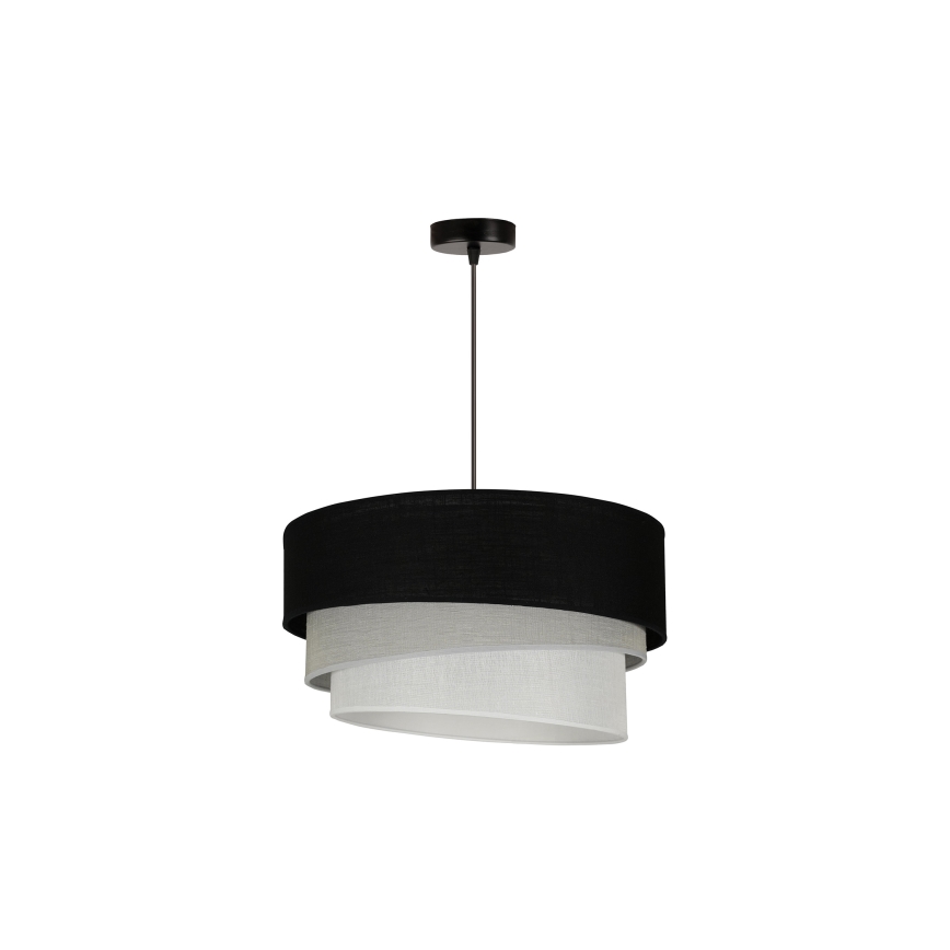 Lustră pe cablu Duolla TRIO 1xE27/15W/230V d. 45 cm negru/gri/alb