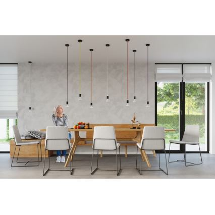 Lustră pe cablu EDISON 1xE27/60W/230V portocaliu