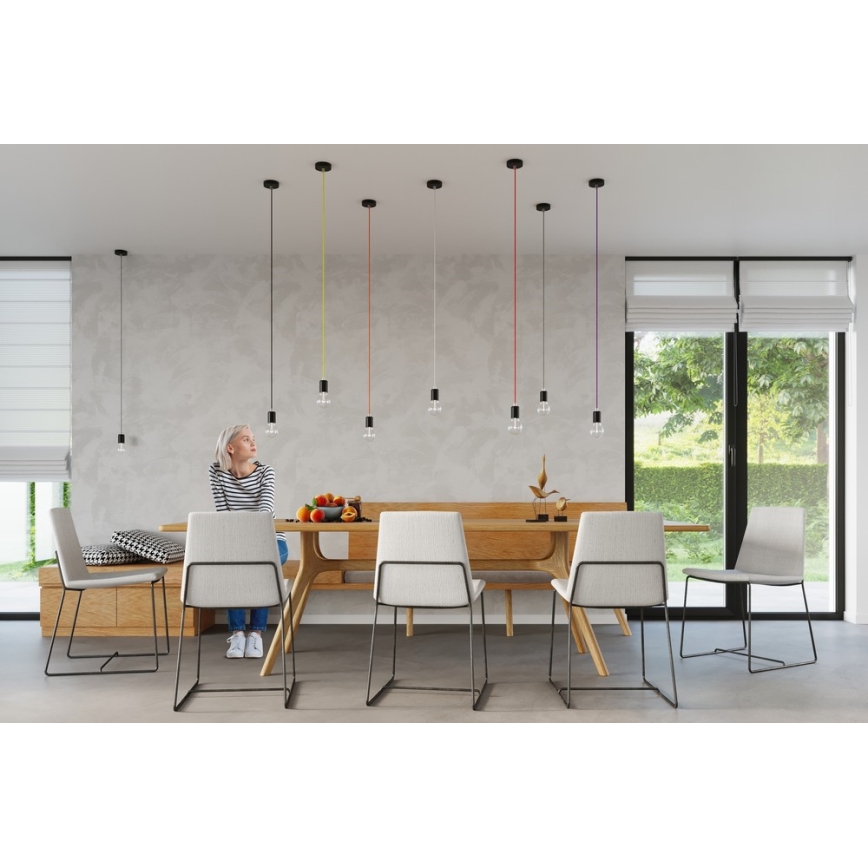 Lustră pe cablu EDISON 1xE27/60W/230V portocaliu