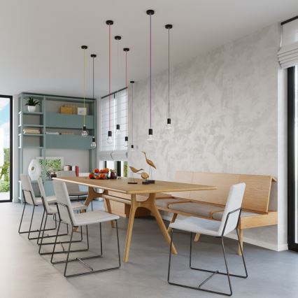 Lustră pe cablu EDISON 1xE27/60W/230V portocaliu